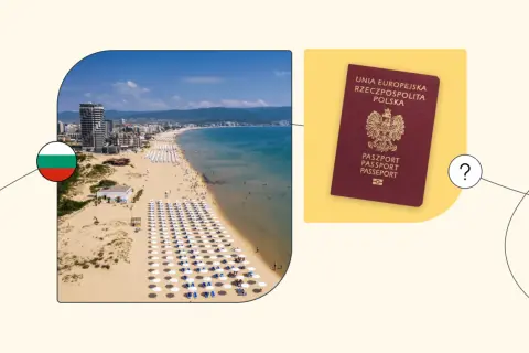 Słoneczna plaża w Bułgarii i polski paszport. Czy do Bułgarii potrzebny jest paszport? Pytanie o dokumenty na wakacje.