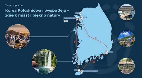 Korea Południowa co zobaczyć: mapa trasy przez Seul, Paju, Busan i wyspę Jeju. Miasta i cuda natury.