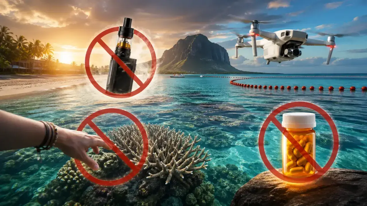 Mauritius na co uważać: zakaz dotykania koralowców, e-papierosów, dronów i leków. Chroń rafy i przyrodę.